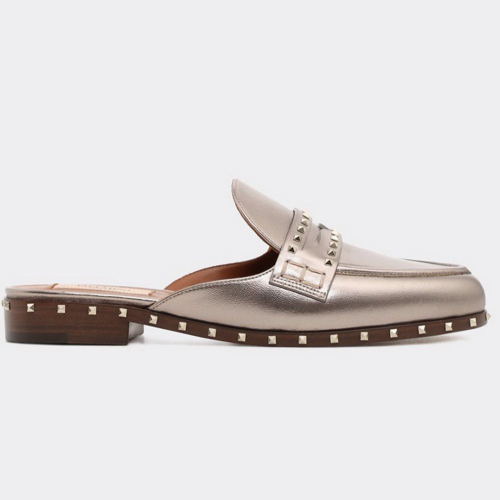 NEW VALENTINO GARAVANI Soul Rockstud Leather Flat/ Mule, EU 36.5 - Picture 3 of 16